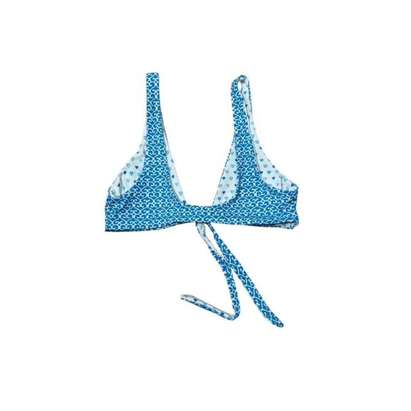 Roller Rabbit Blue Catalina Pop Hearts Adella Reversible Bikini Top - Picture 3 of 9